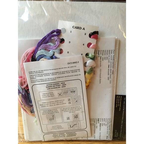 VTG JANLYNN Little Angels Counted Cross Stitch Kit by Holly Witt 1999 SEALED - Picture 4 of 5